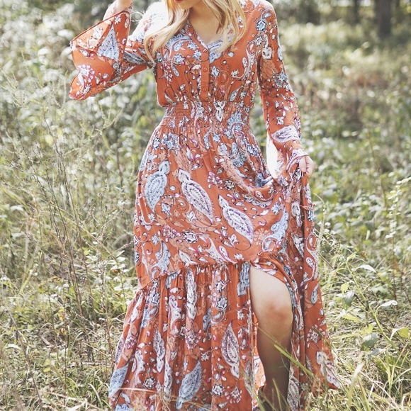 Boho Paisley Maxi Dress